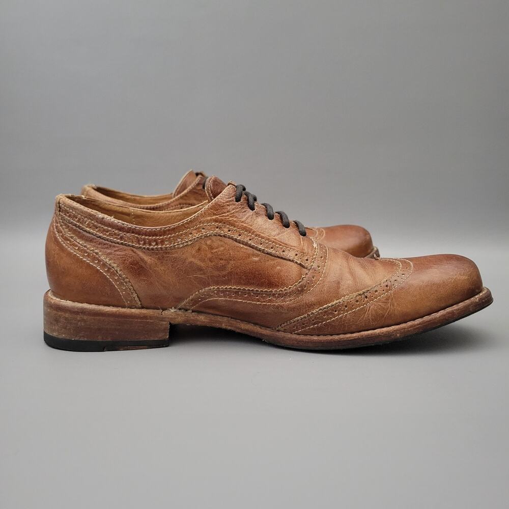 Bed Stu Corsico II Benchmade Wingtip Oxfords Brown Leather Shoes Mens 12 - Picture 2 of 13